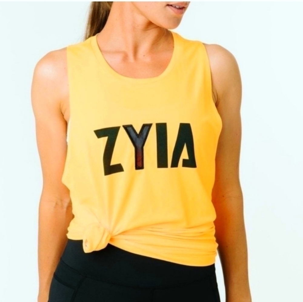ZYIA Active Bengal Tank Oversized Sz S Neon Orange